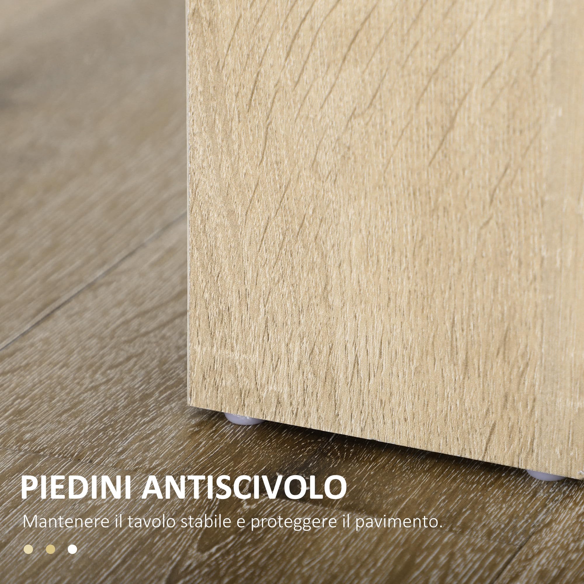 HOMCOM Tavolo da Pranzo per 4-6 Persone, Tavolo Cucina Moderno con Piano con Venature del Legno, Tavolino da Soggiorno e Sala da Pranzo Rettangolare in Legno, 120x69x75 cm, Colore Nero e Legno