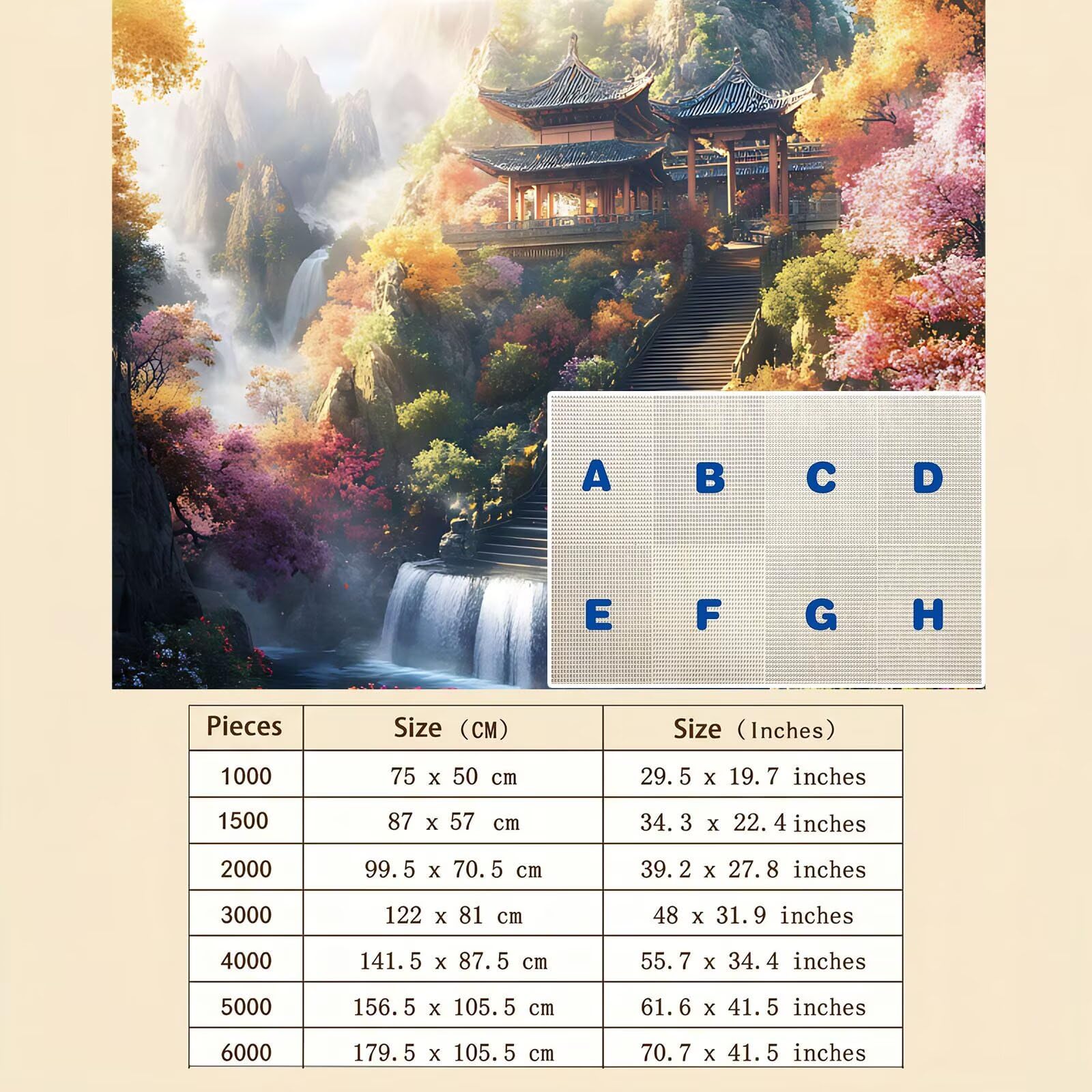 architettura paesaggio Puzzle 5000 Pezzi per Adulti, Puzzle in Legno - Collezione Classica con Poster Incluso - Sfida di Concentrazione e Passatempo Antistress, Gioco per Famiglia, 156 x 105 cm f0-486