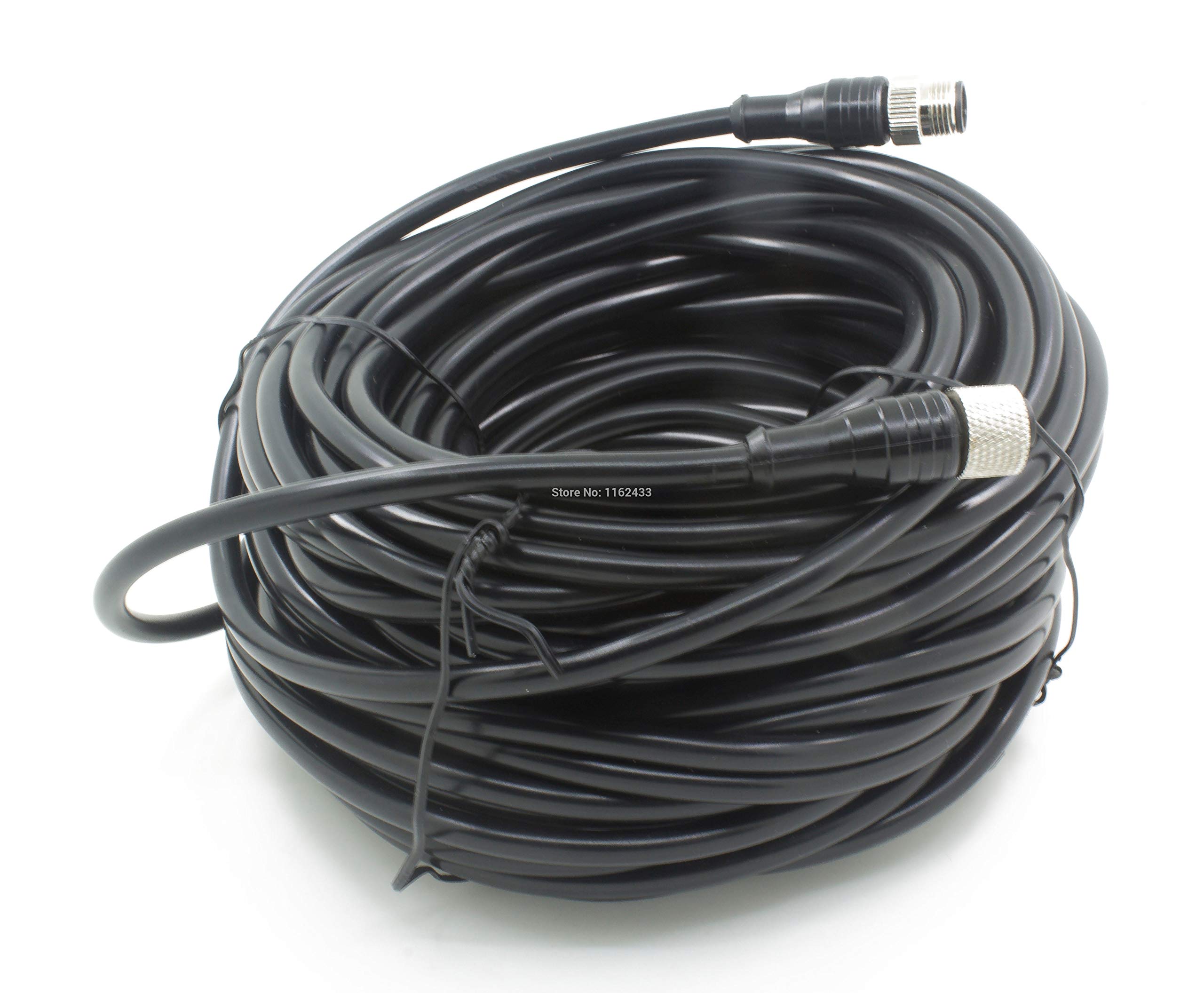 Davitu FSC1212-MFSS-88 M12 sensor connector 8 pins straight male head + 8 pins straight female head 25m black cable - (Color: Black)