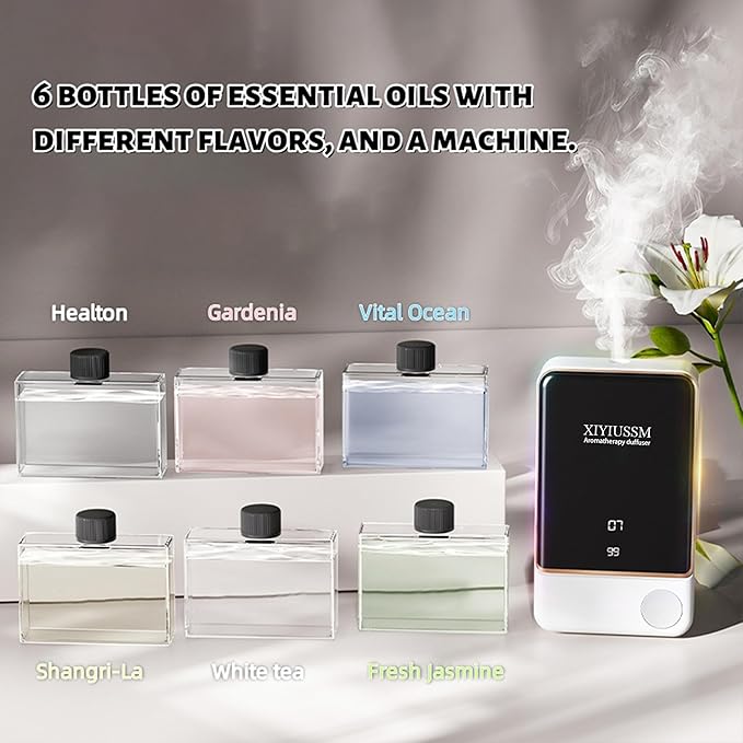 Difusor de Aceites Esenciales Sin Agua Portátil con 7 Niveles de Niebla miniatura 5