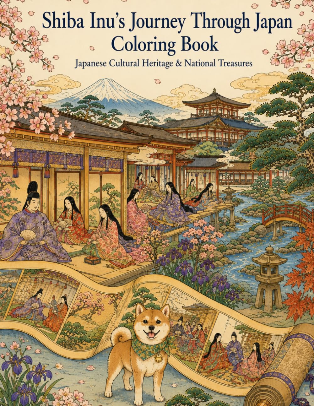 Shiba Inu’s Journey Through Japan Coloring Book Japanese Cultural Heritage & National Treasures: A Relaxing Adult Coloring Adventure Through Japan’s National Treasures and Cultural Heritage