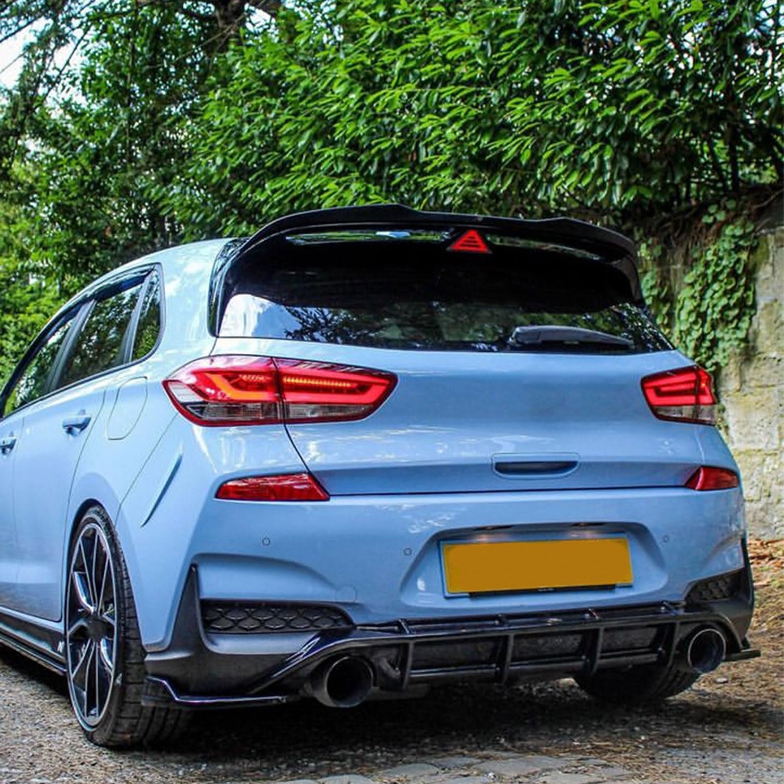 Coche Alerón Trasero para Hyundai i30N MK3 2017+, Maletero de Alerones Labio Techo Trasera ala Spoiler Antiarañazos, Accesorios Coche,Glossy Black