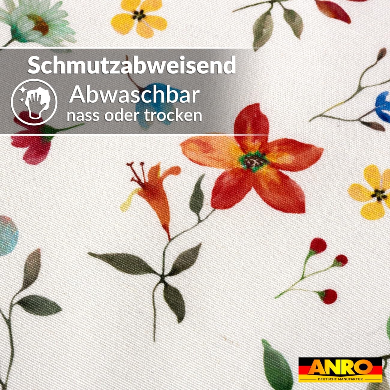 ANRO Tischdecke abwaschbar Alba mit Saum 160x100 cm Gartentischdecke