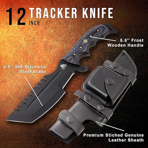 Miniatura 3 de Cuchillo de hoja fija resistente forjado a mano hecho a mano  Caza  Camping  Supervivencia  EDC