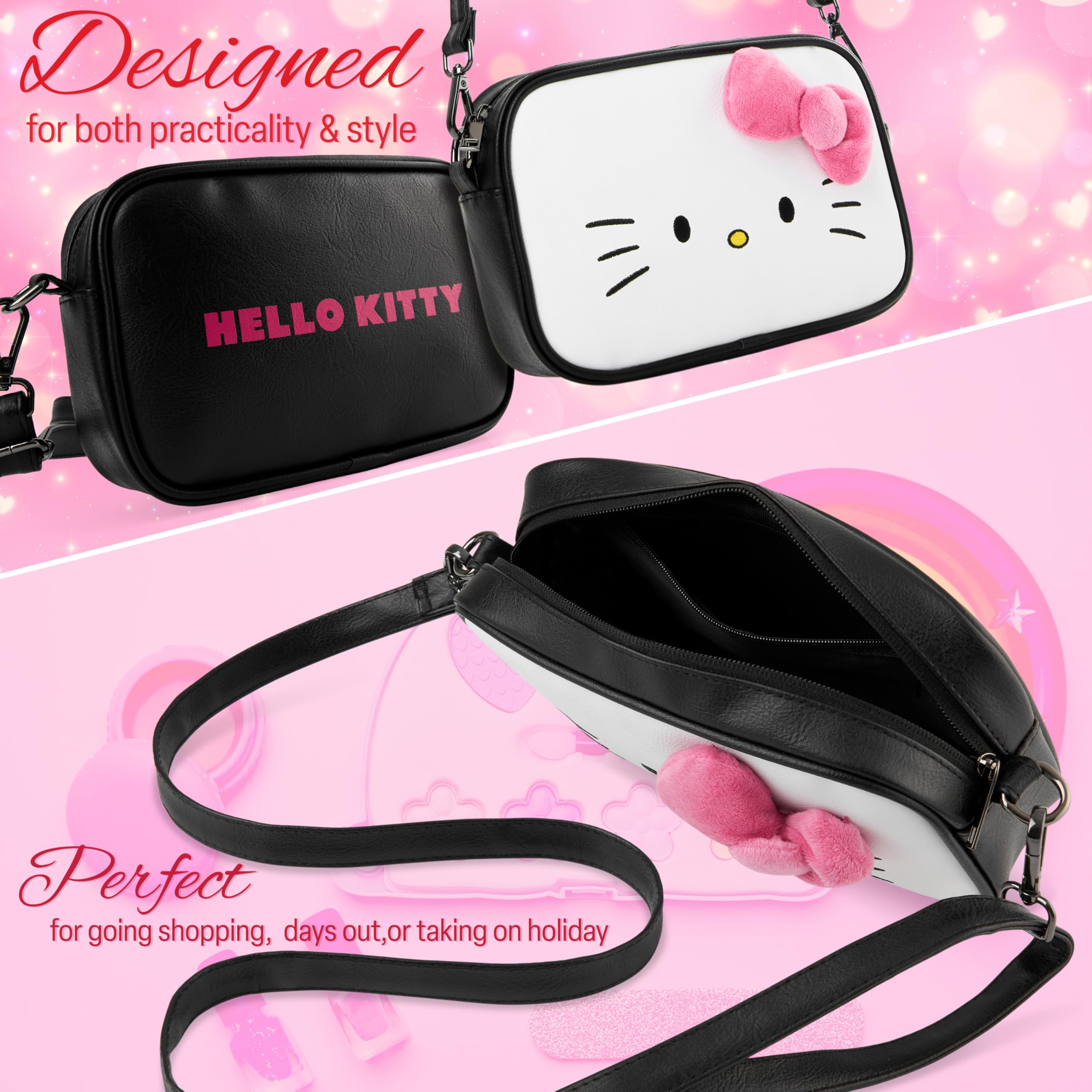 Hello Kitty Sanrio torba na ramię dla dziewcząt, nastolatków, modna torba crossbody, kawaii, damska torebka, zakupy, podróże, wakacje, prezenty anime