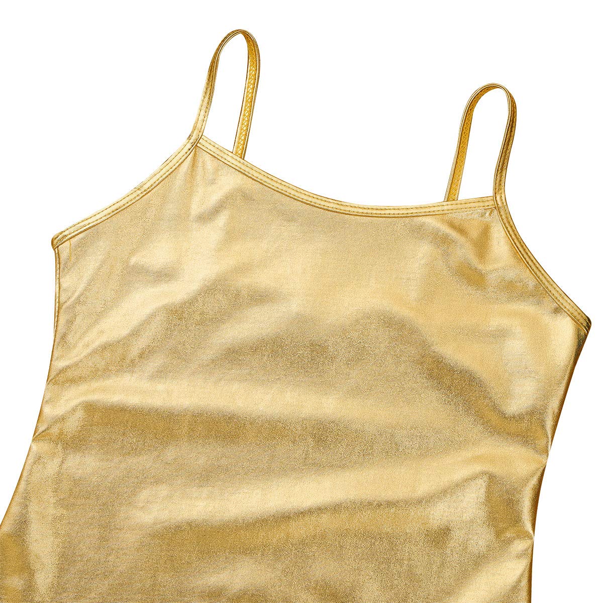 MSemis Girls Shiny Metallic Dance Sports Vest Camisole Crop Top Strappy