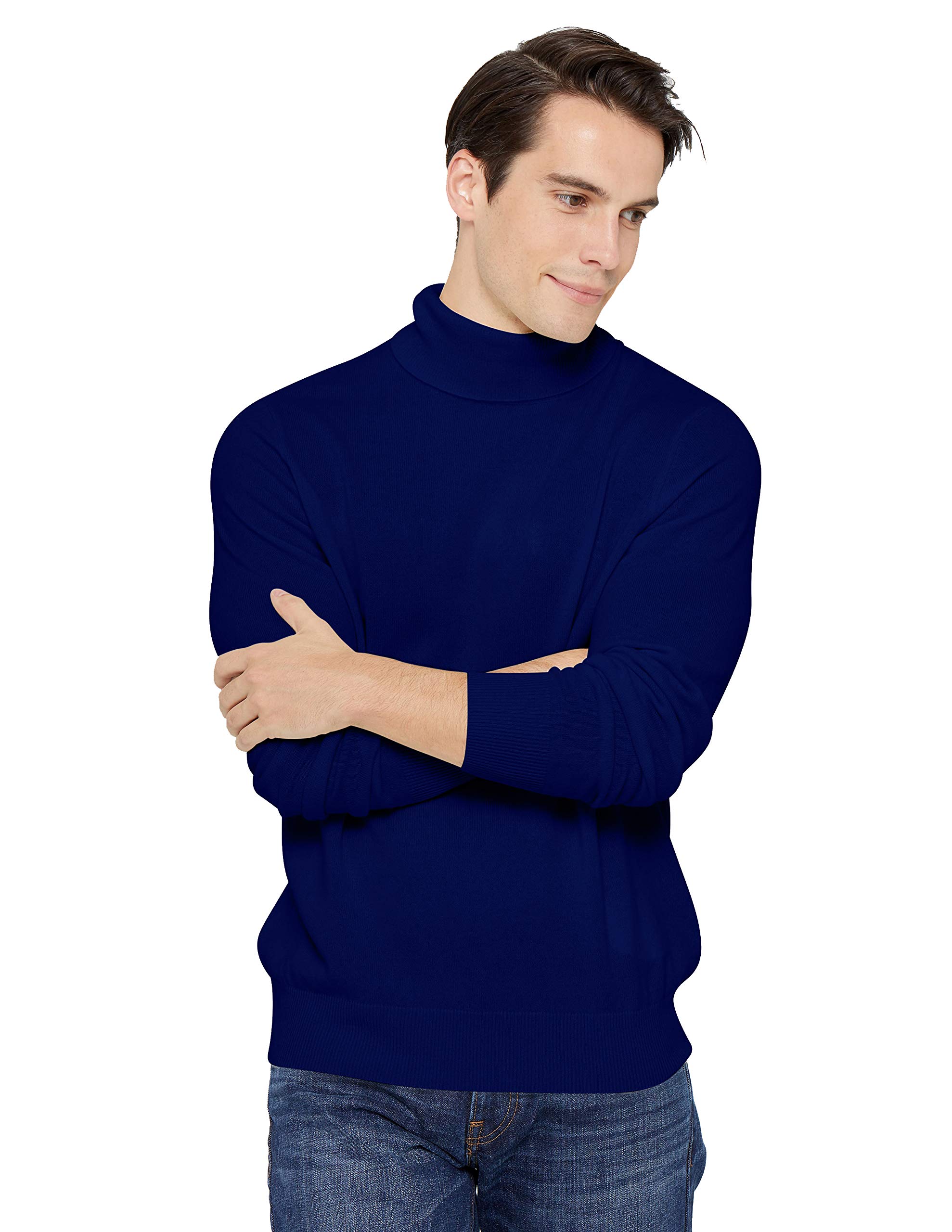 State Cashmere Men's Essential Turtleneck Sweater 100% Pure Cashmere  Classic Long Sleeve Pullover