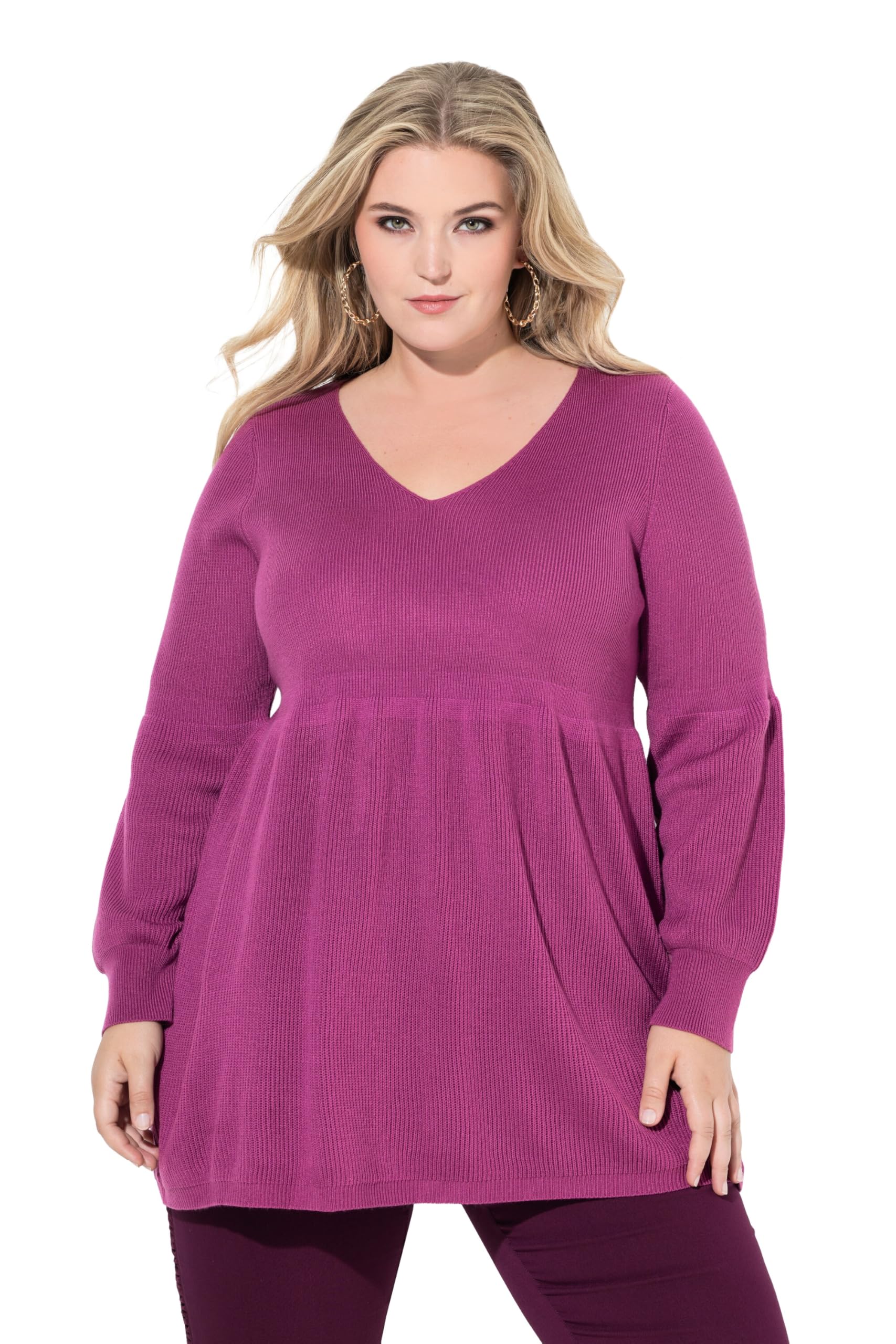 MIAMODA Damen große Größen Übergrößen Plus Size Pullover, KaschmirFeel, breites Schößchen 836035