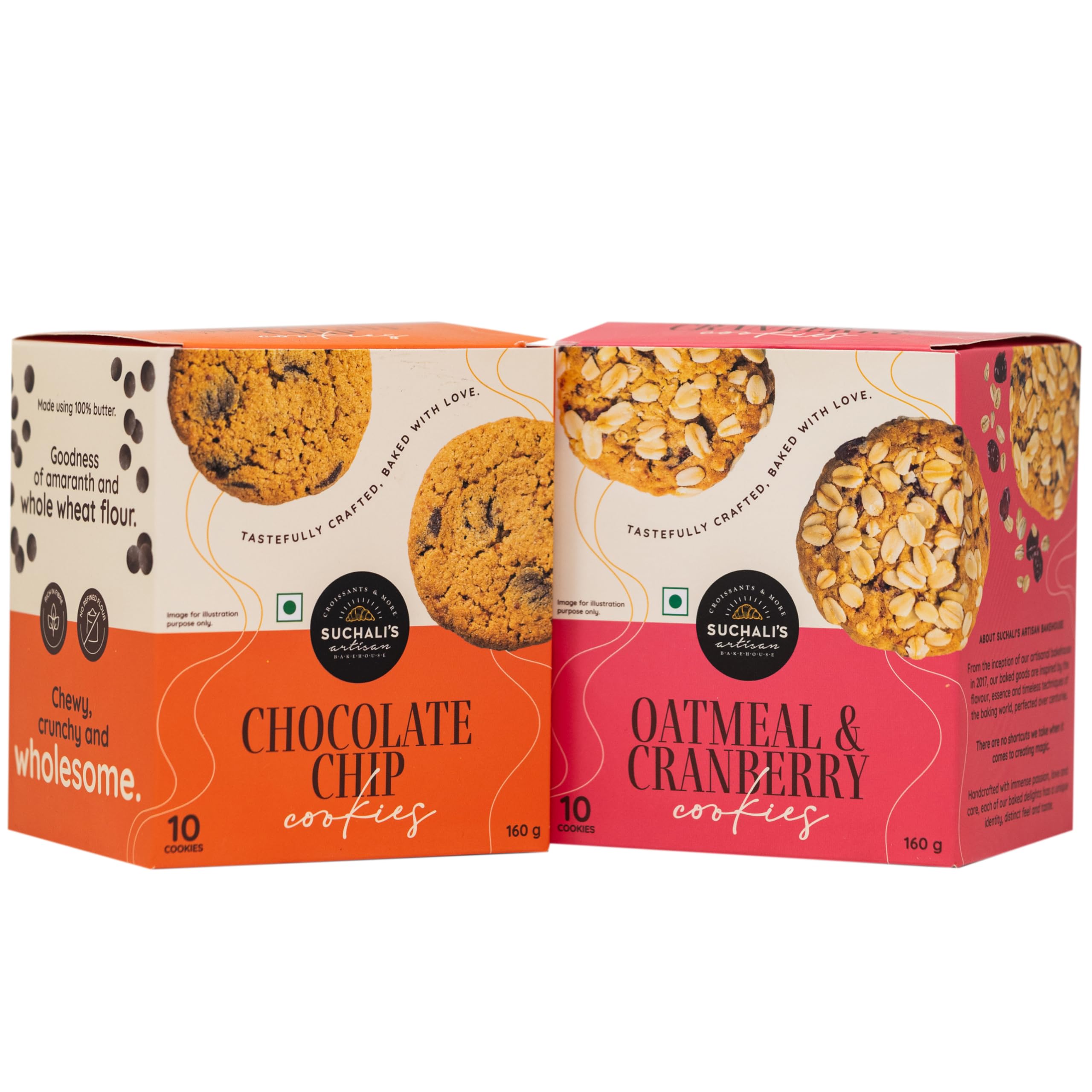 Blue Tokai Coffee Roasters Suchalis Artisan Bakehouse Oatmeal & Cranberry & Chocolate Chip Cookies|10 Cookies In Each Pack|Zero Maida & Healthy Nutritious|(16G X 10)|Pack Of 2,320 Grams (B0DGLBWD4K) Amazon Price History, Amazon Price Tracker