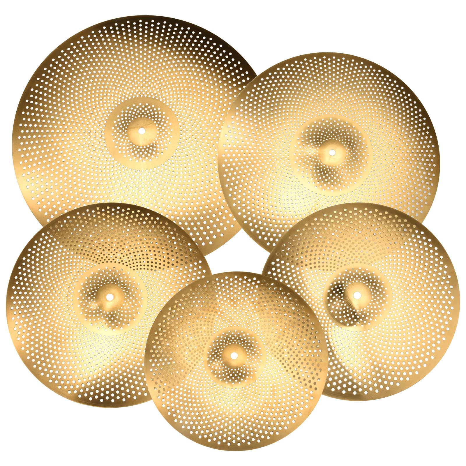 sourcing mapMute Cymbal Set 14Inch/16Inch/18Inch/20Inch Low Volume Practice Cymbal with Bag (Yellow, Pack of 5)