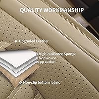 Vista 4 de Fundas de asiento de automóvil, transpirables e impermeables de piel sintética para automóviles, funda de asiento universal con respaldo