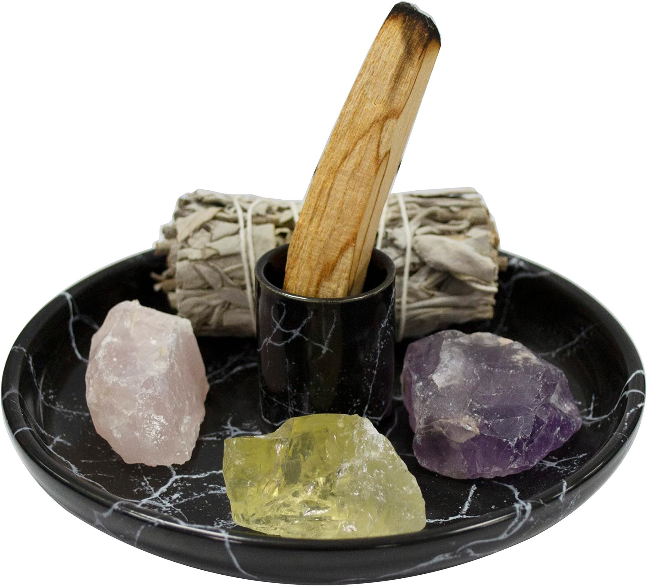 Palo Santo Holder, Palo Santo Burner, Ceramic Palo Santo Holder, Palo Santo Sticks Holder, Smudge Bowl, Sage Holder, Crystal Holder (Black Marble)
