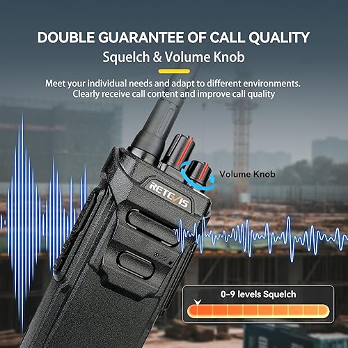 Miniatura 10 de Retevis RT48 IP67 Walkie Talkie impermeable, radio de 2 vías resistente con auricular, grado militar, resistente, Squelch, VOX, alarma SOS, radio