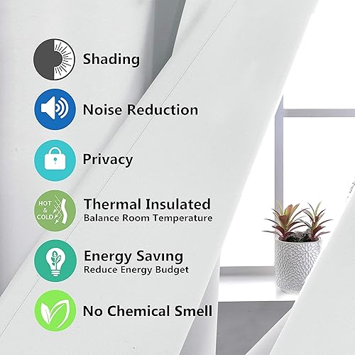 Miniatura 7 de DriftAway Forro de cortina opaca con aislamiento térmico al 100% de oscurecimiento, 1 forro de tamaño de 50 x 80 pulgadas, anillos incluidos, panel