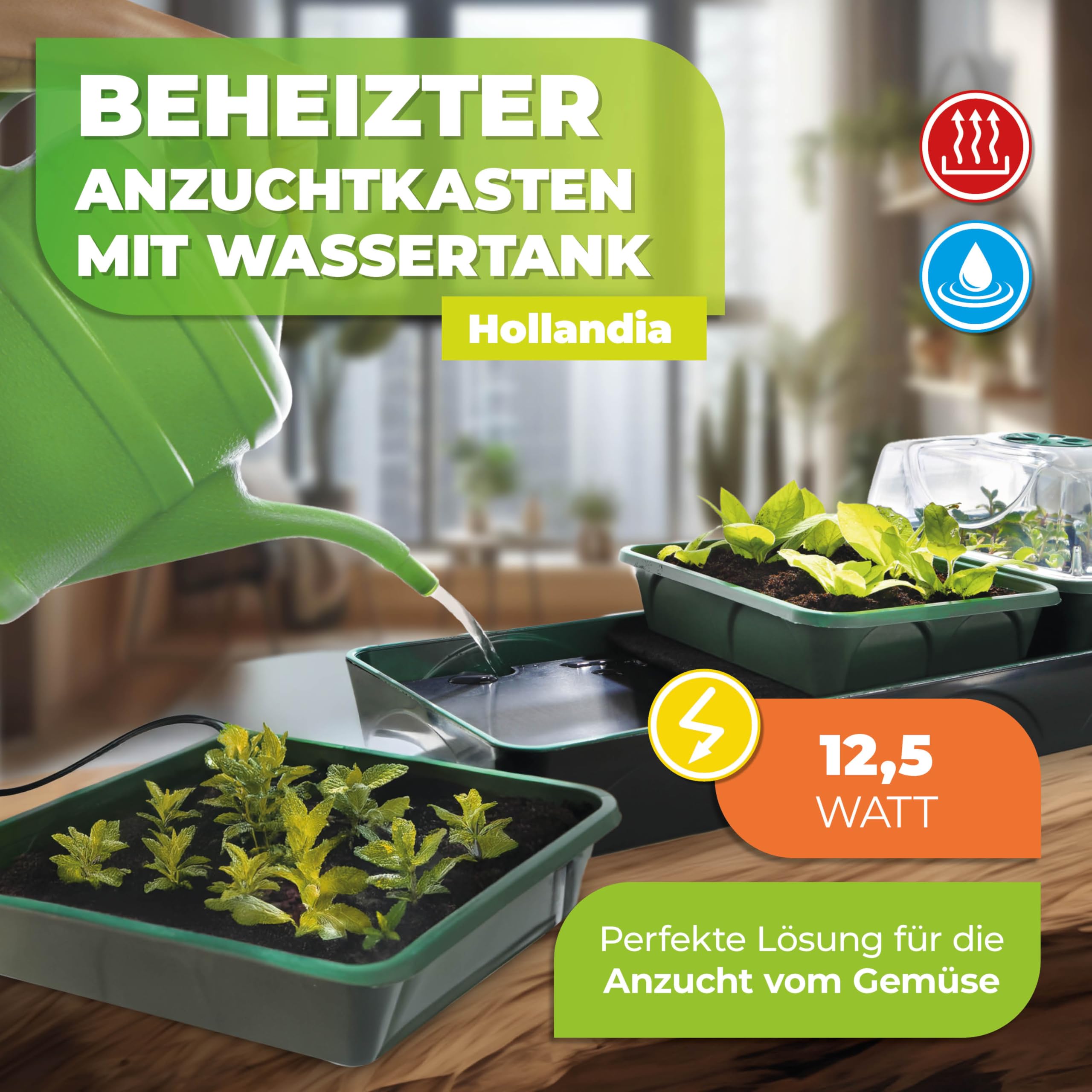 Bio Green HOL 3 Hollandia Serre D'intérieur Chauffée avec Réservoir d'eau