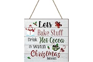 Festive Christmas Wall Decorations Clearance: Blulu Hanging Wooden Sign