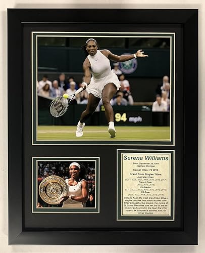 Legends Never Die Serena Williams - Fotos enmarcadas, doble enmarcada de 12 x 15 pulgadas
