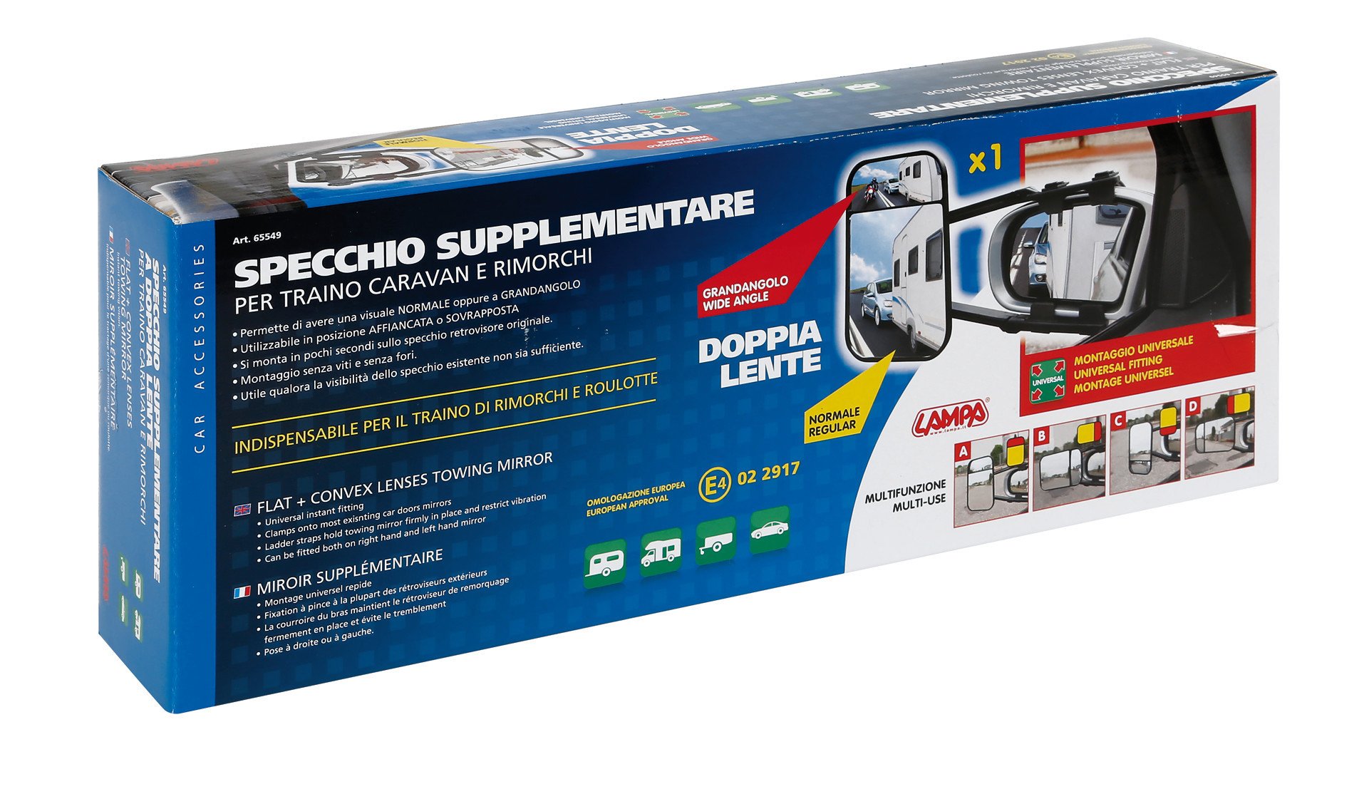 LAMPA 65549 Specchietto retrovisore per rimorchio Destra Sinistra