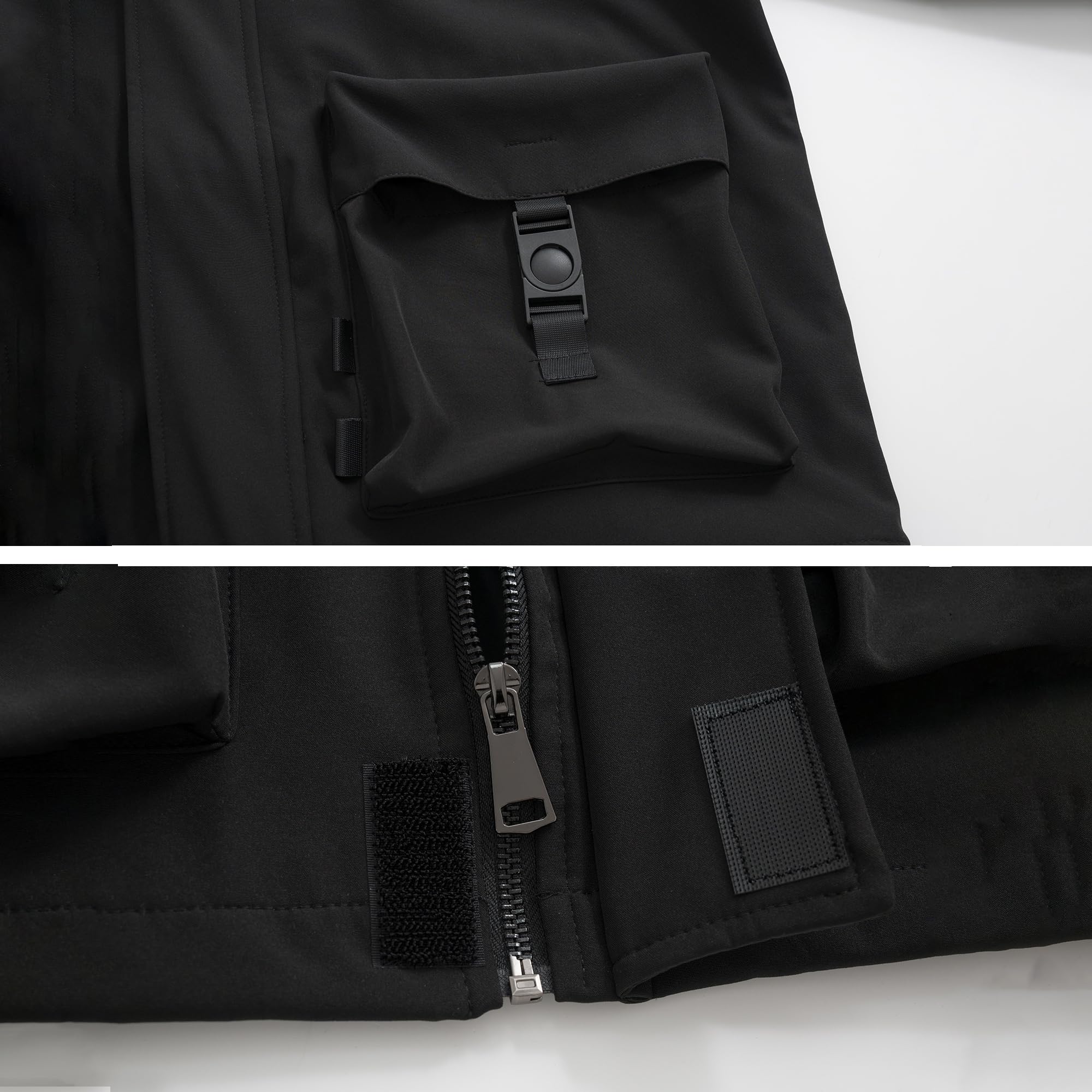XYXIONGMAO Lässige Techwear-Jacke mit Reißverschluss, taktische Gothic-Kleidung, Cyberpunk-Jacke, Windbreaker, Streetwear, Jacken mit Kapuze für Herren