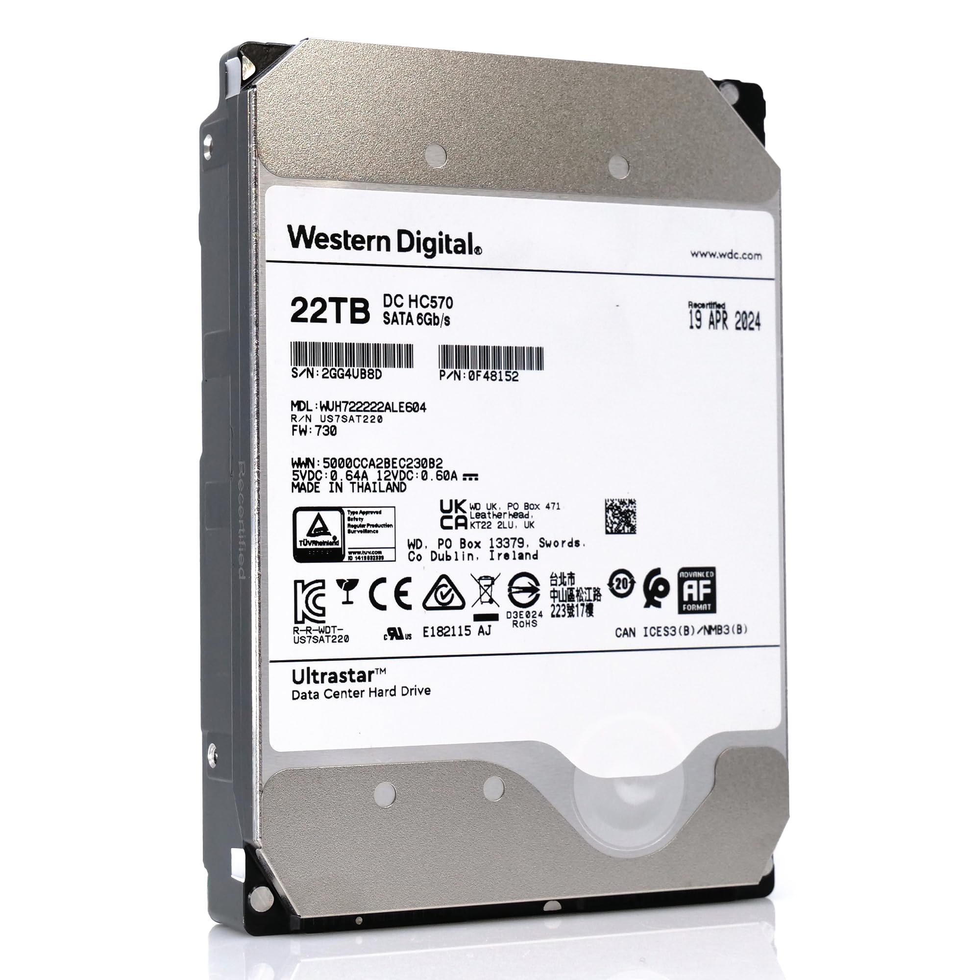 内蔵型ハードディスクドライブ Western Digital WD Ultrastar HC570 22TB 22TB Ultrastar DC HC570 | WD