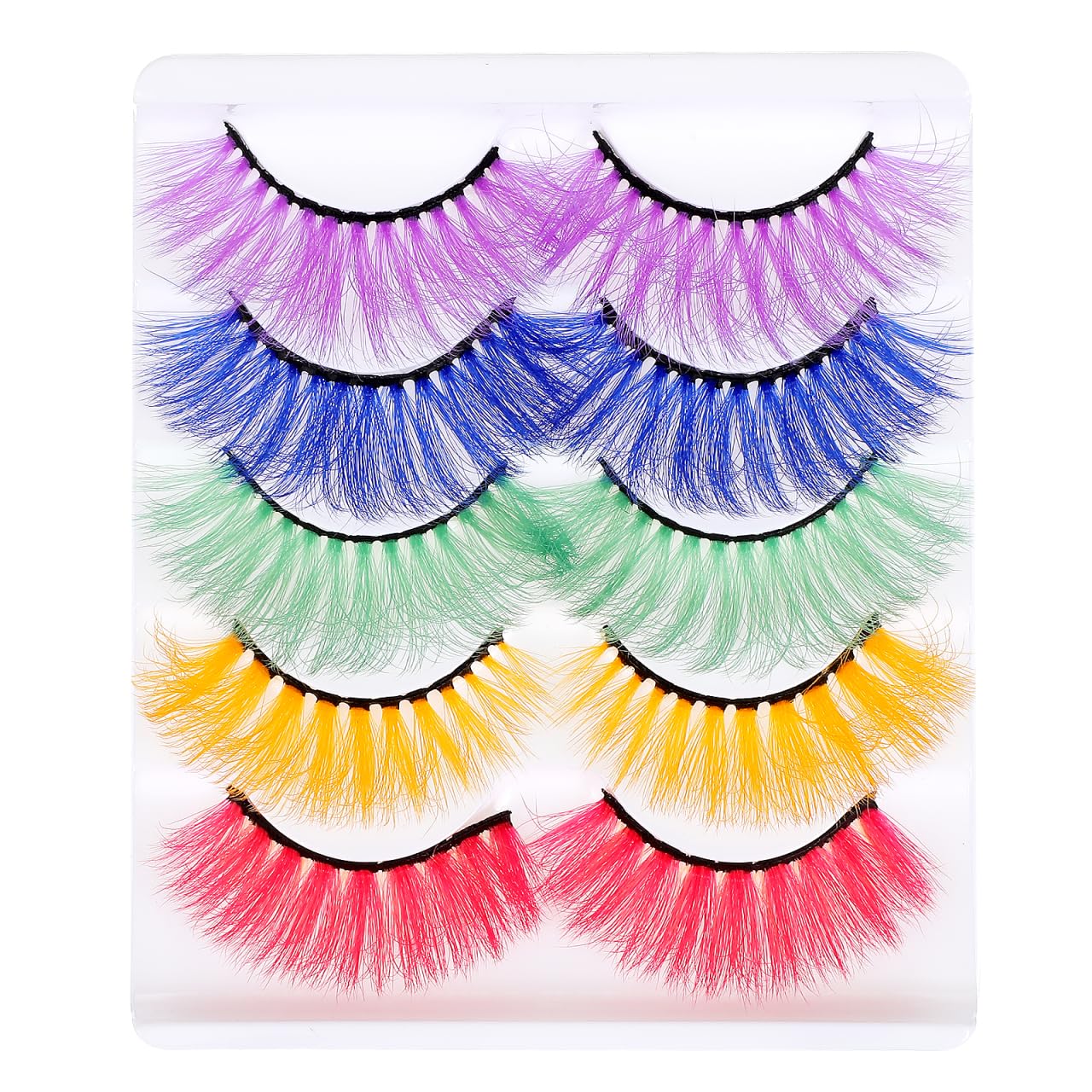 Healeved 5pairs Fake Eyelashes Purple Suits False Eyelashes Color Colorful Lashes Manga Lashes Colored Lash Extensions Beauty Kit Purple Outfit Cosplay Dense Comics Miss Imitation