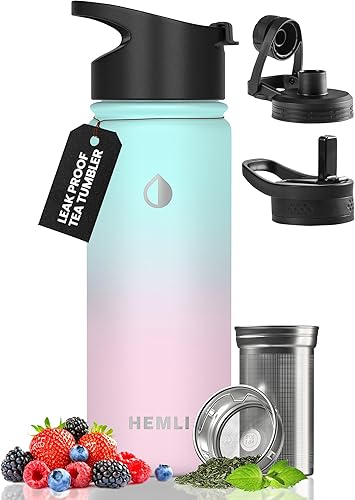 Miniatura 9 de Botella infusora de té de 18 onzas, termo de té, vaso de té con infusor, botella de té, taza infusor de té de viaje, taza de viaje de té, taza de té