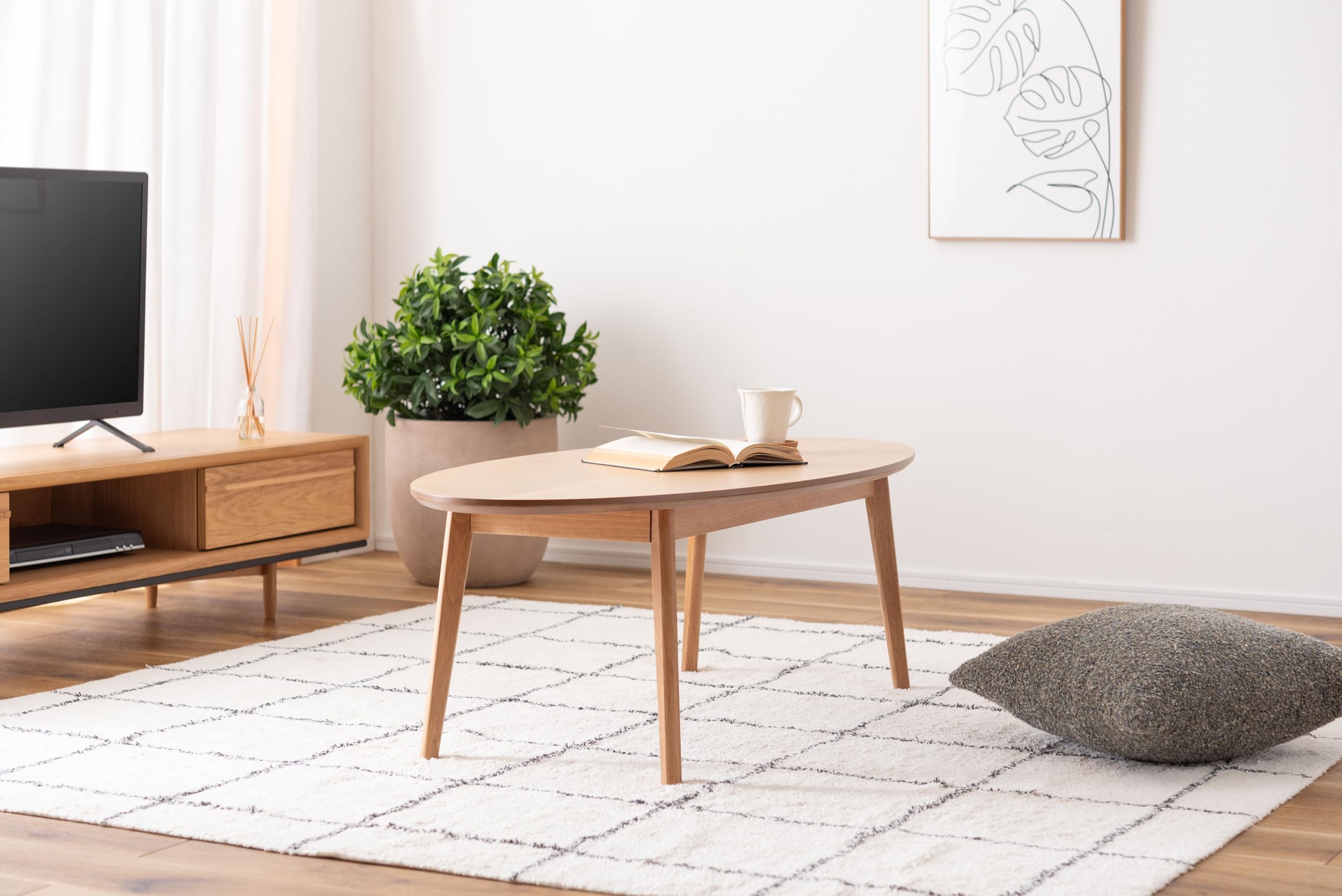 Amazon.co.jp: 東谷 オーバルテーブル 幅120 奥行55 高さ38 リビング