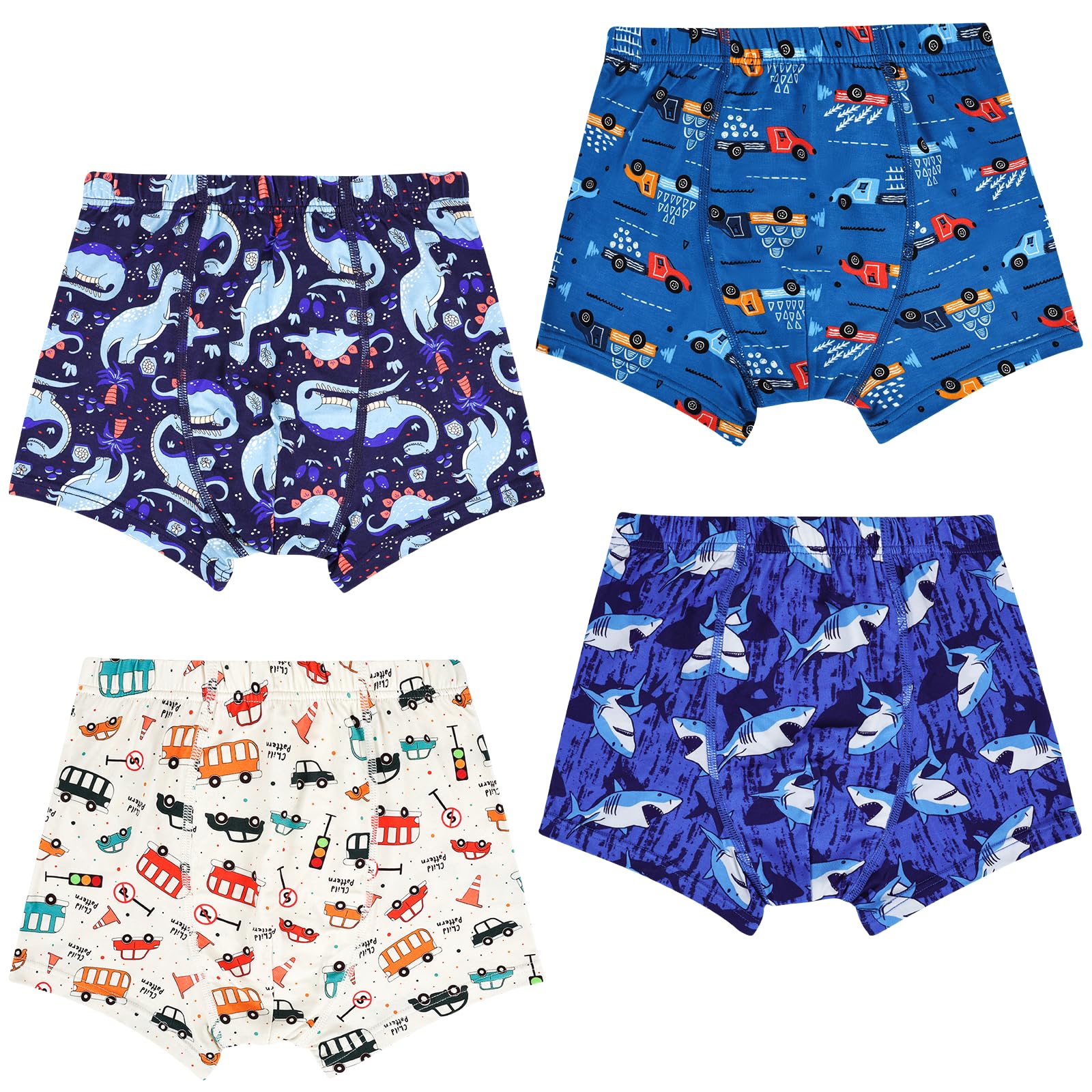 MooMoo Baby Boys Boxer Briefs 4 Packs Tagless Boys Underwear