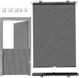 Dog Gate,Retractable Indoor Dog Gate,Portable Pet Supplies, Adjusts 40-125cm, Stairs, Doorways, Kitchen Safety | Includes Locators & Hooks