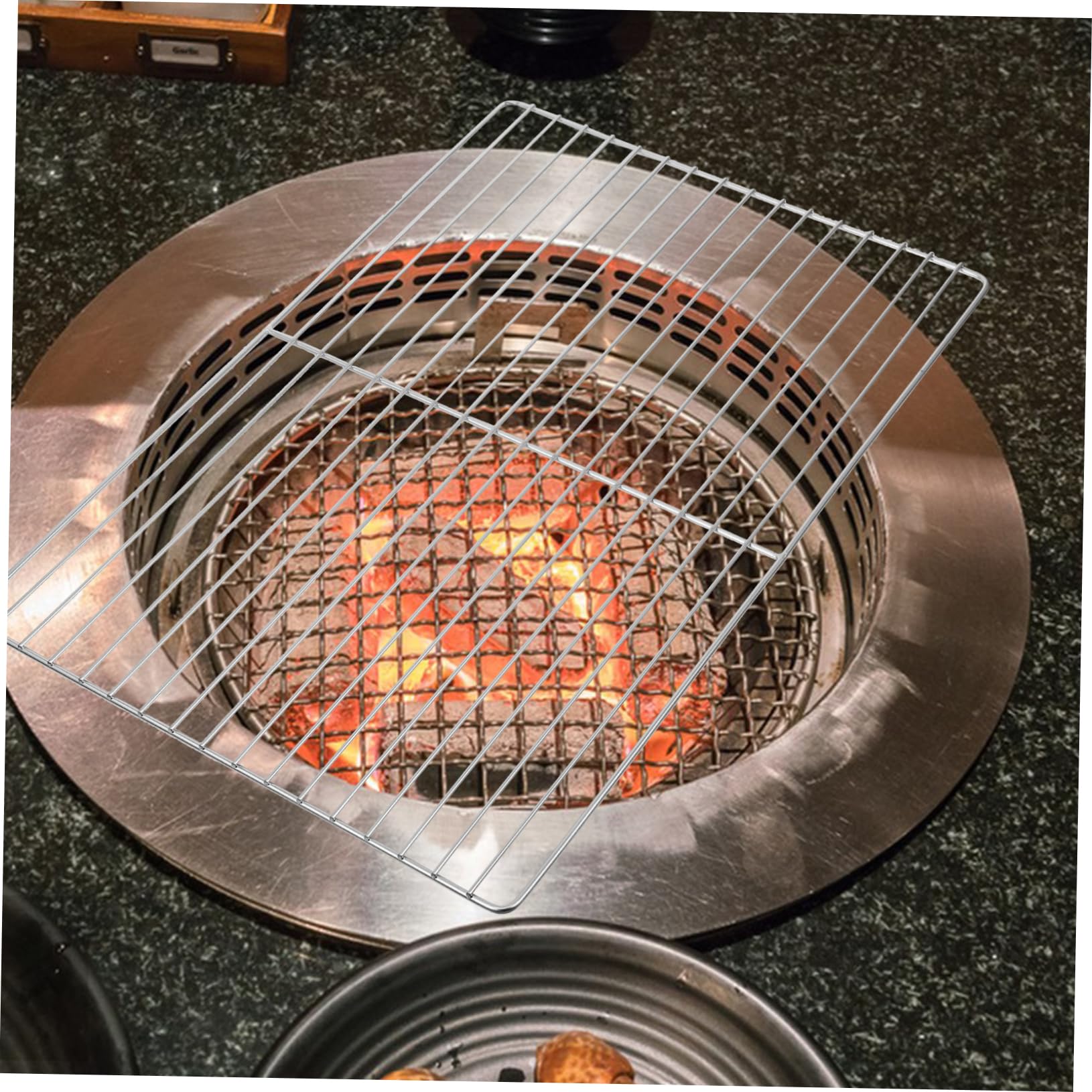 Abaodam Griglia Facile da Pulire in Acciaio Inossidabile Argento per Barbecue Rete Antiaderente per Festa Estiva e Campeggio All'aperto