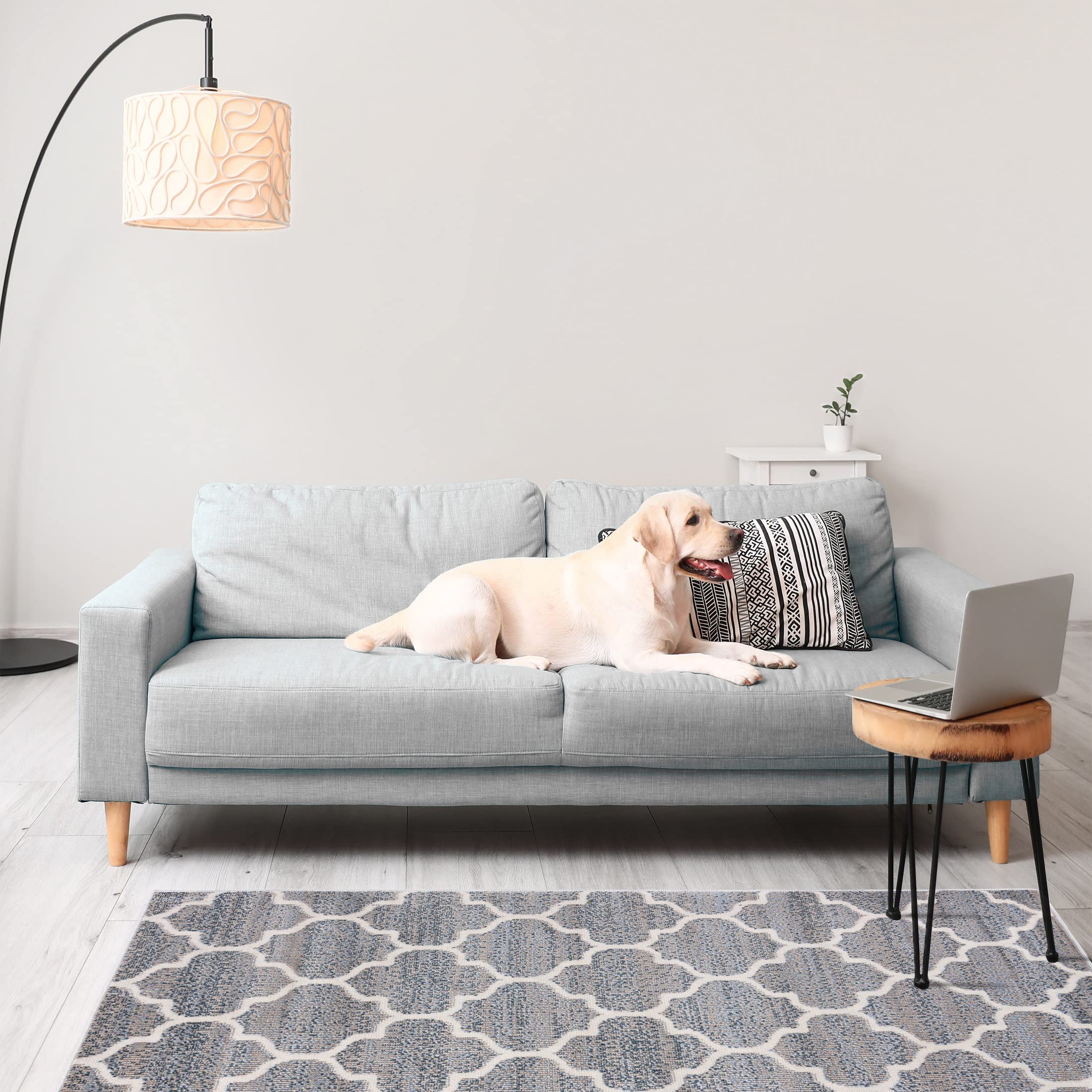 Mazovia Tappeto Soggiorno 80x150cm Antracite Grigio Geometrico Boho Morbido