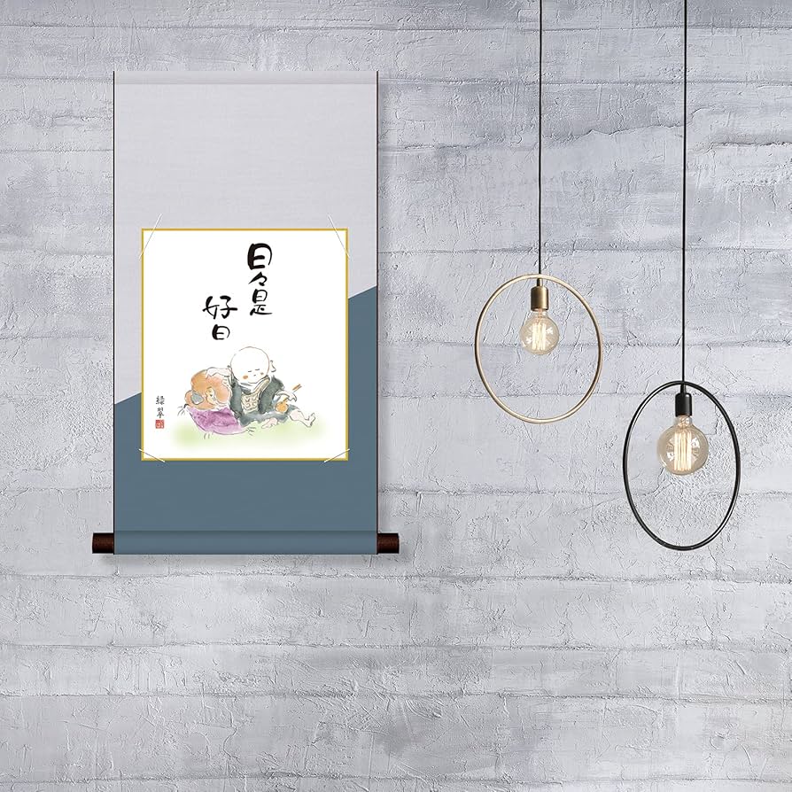 Amazon.co.jp: 掛け軸 色紙掛・色紙セット 仏事関連画 香山緑翠