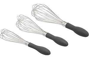 Amazon Basics 3-Piece Culinary Whisk Set