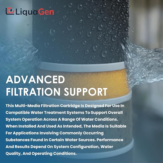 LiquaGen Carbon + KDF-55 & KDF-85 Water Filter Replacement Cartridge Helps Manage Chlorine, Iron & Sulfur Odor, Refillable, Universal 2.5 x 10, 2.5 x 20, 4.5 x 10, 4.5 x 20 (4, 4.5 x 10)