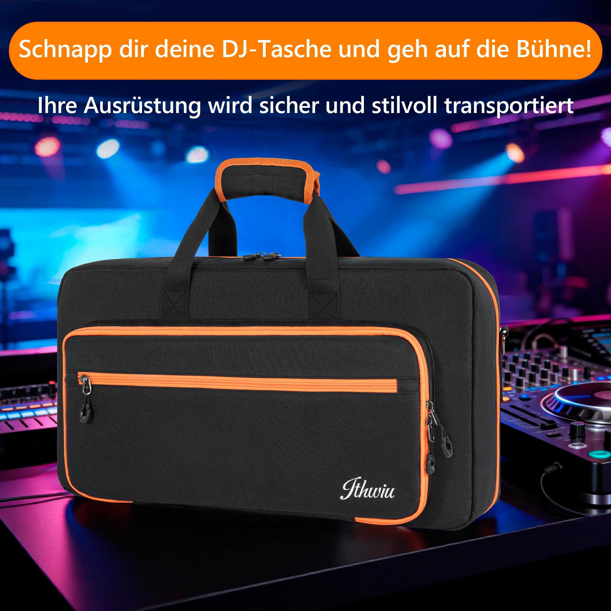 AKOZLIN Custodia per controller DJ DDJ FLX4/DDJ REV1/DDJ 400/SB2/SB3, con imbottitura in cotone perlato, tracolla regolabile, scomparto per laptop da 15,6" e tasche per accessori