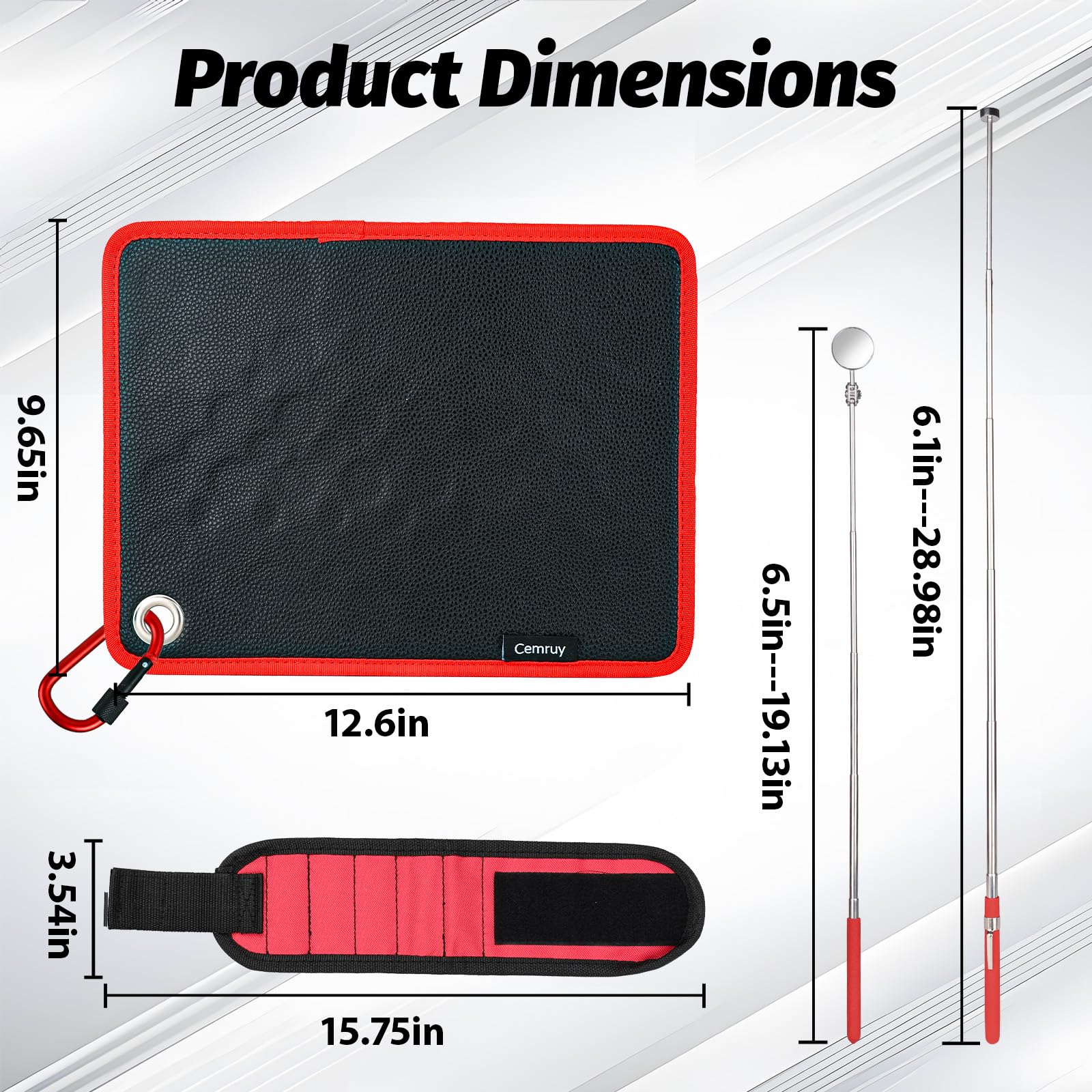 Magnet Repair Tool Kit,Magnetic Tool Mat,Wristband,Magnetic picker&Mirror — Amazon image 3