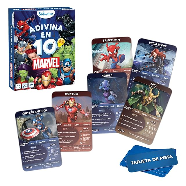 Ludilo - Adivina En 10 Marvel | Juego De Mesa 8 Años O Más | Juegos De Cartas Marvel | Juegos Mesa Educativos | Juego Cartas Niños Y Adultos