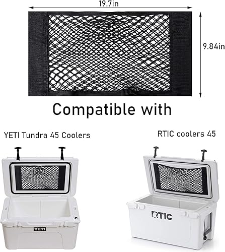 Miniatura 4 de Paquete de 2 bolsas de almacenamiento para refrigerador, red de almacenamiento de malla adhesiva mágica de alta capacidad, soporte organizador de