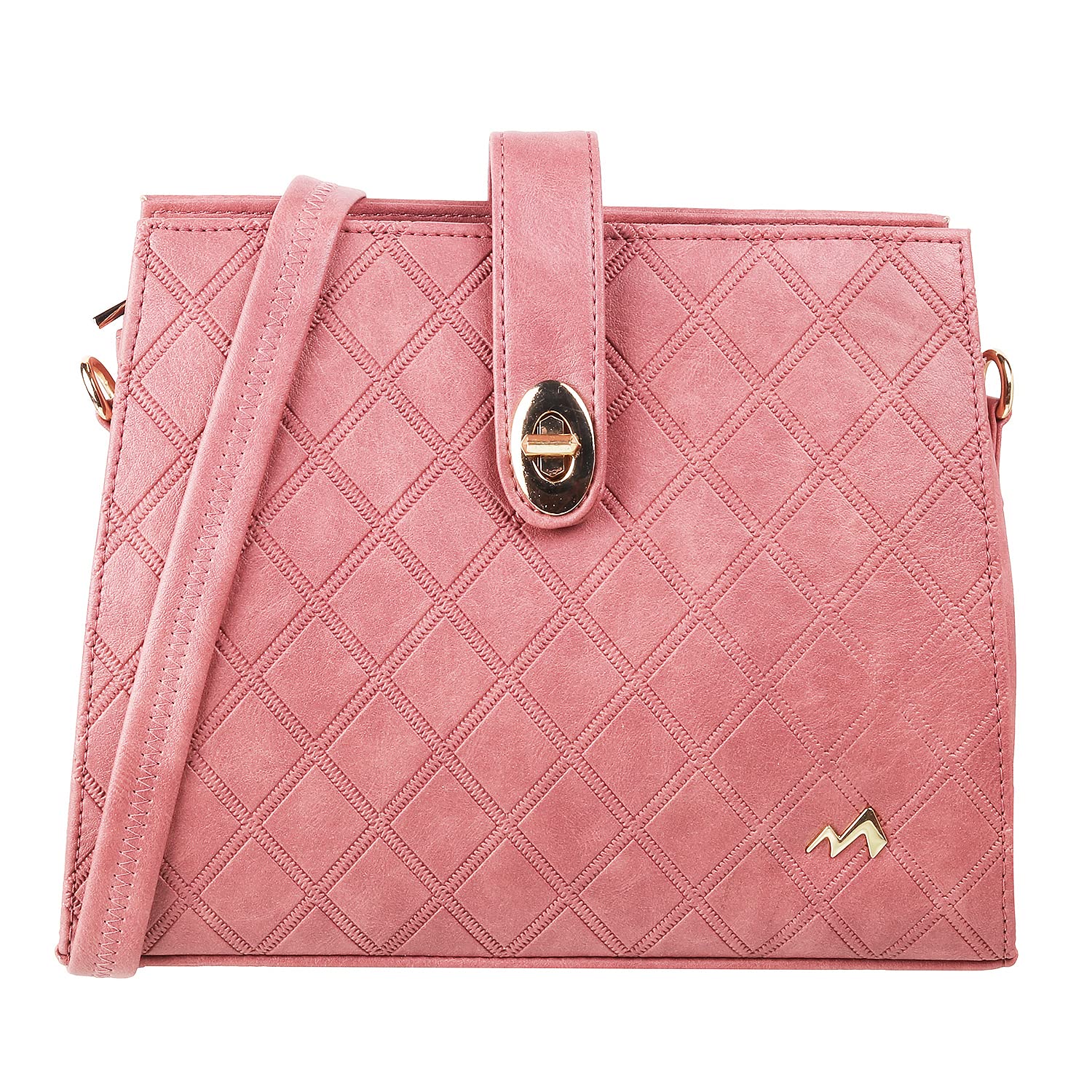 Metro Pink Faux Leather Premium Zipper Casual Sling Bag For Women (66-7208) (B09W1986LT) Amazon Price History, Amazon Price Tracker