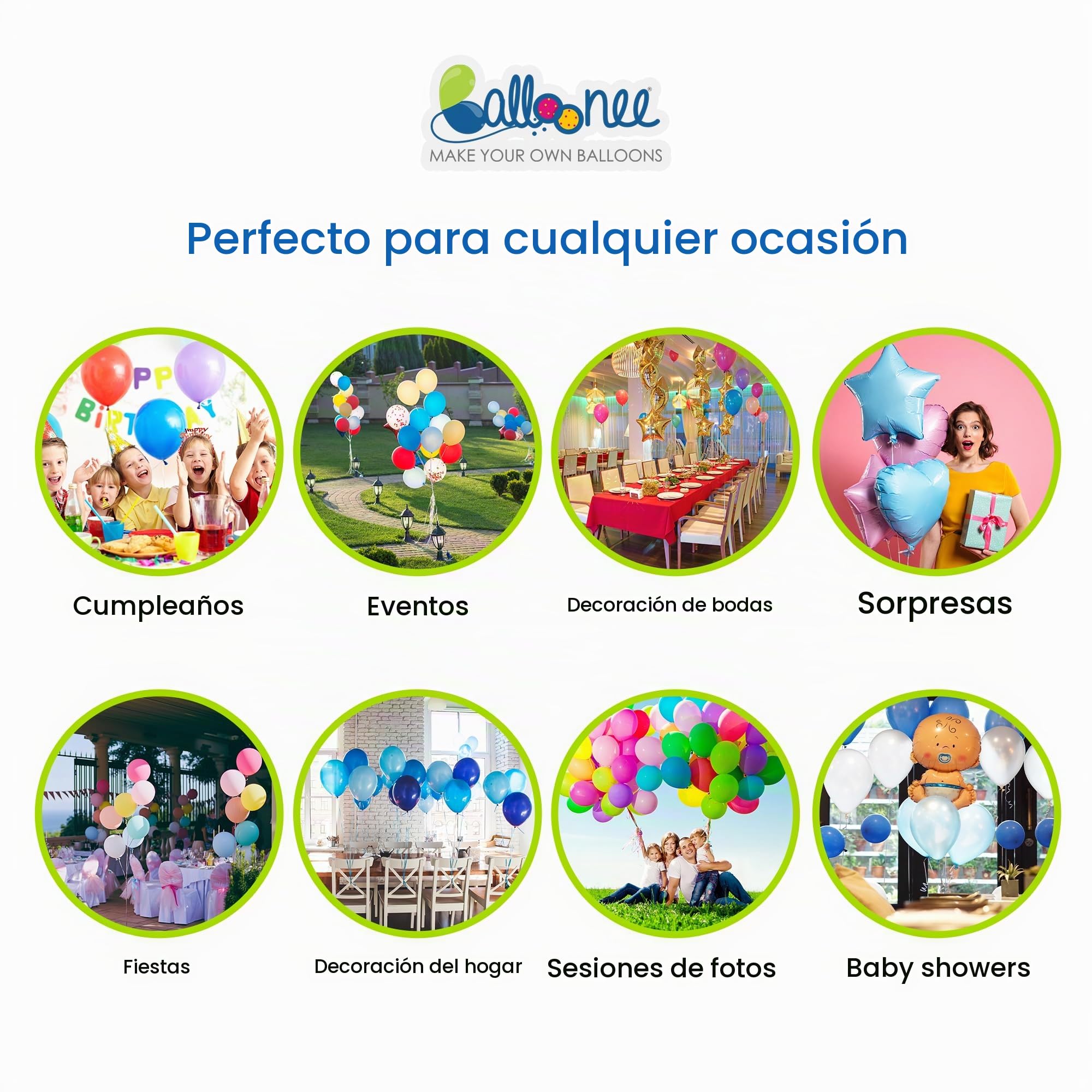 Balloonee Jumbo - Kit de helio desechable para fiestas (bombona de gas helio para aprox. 50 globos, 400 litros de gas helio para llenar globos de látex y aluminio), ideal para decoraciones de