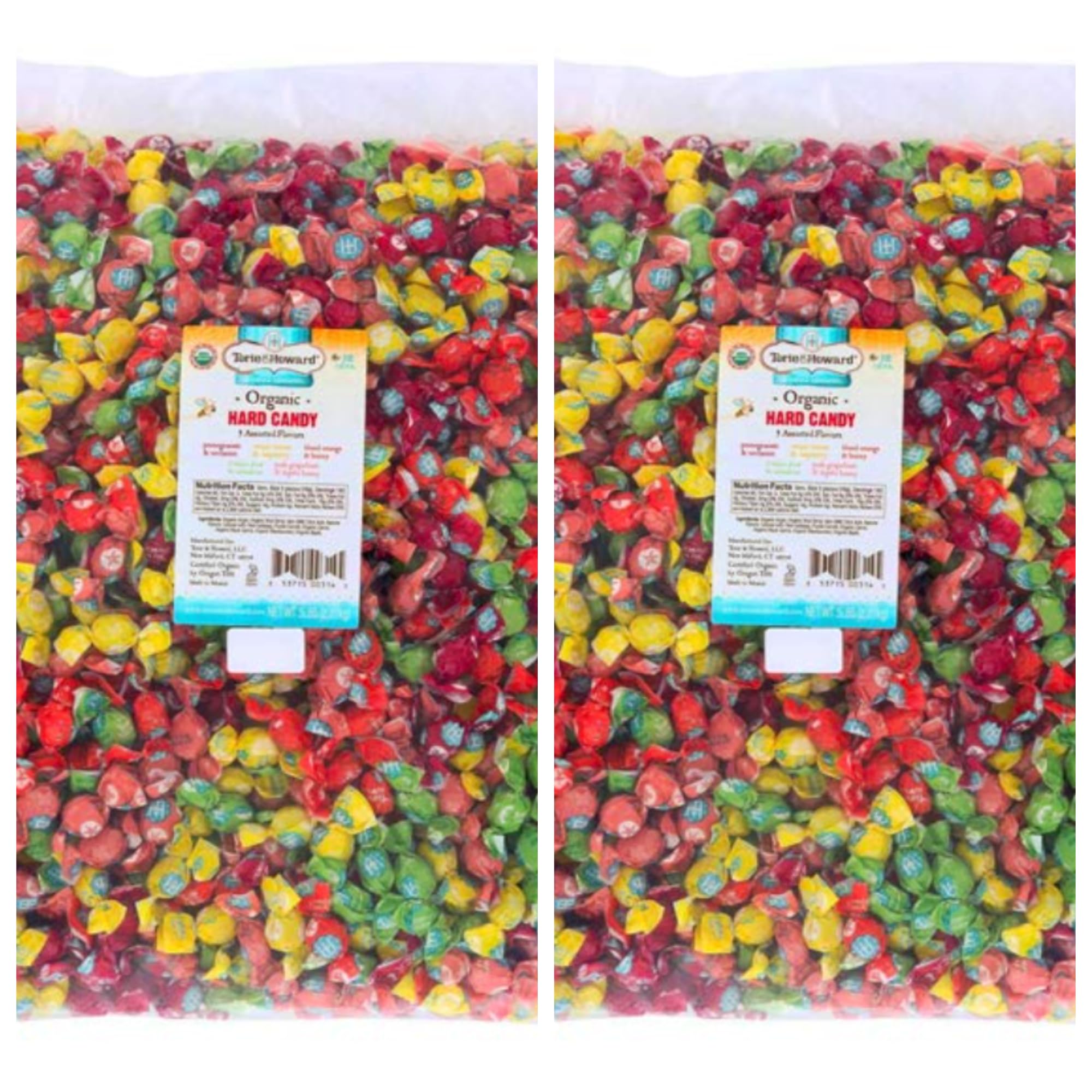 Torie and Howard Organic Hard Candy Bulk Candy, Five Assorted Flavors, 5 pound bag PACK OF 2