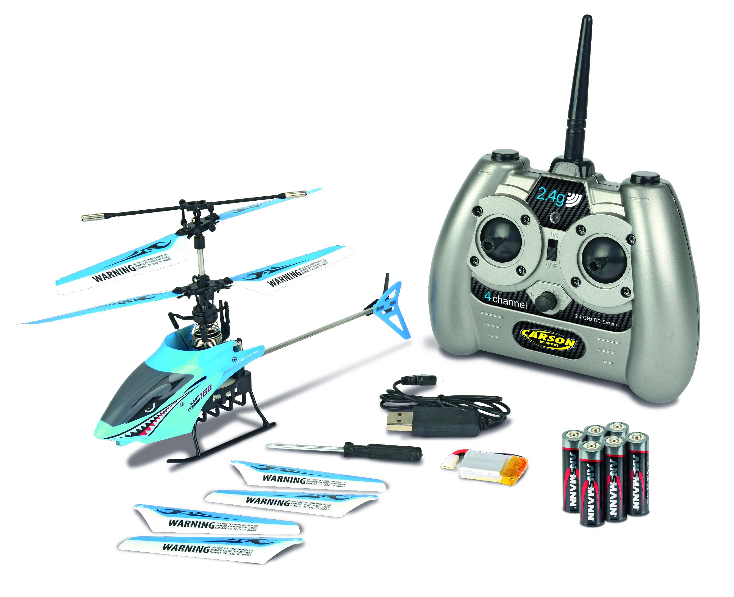 Carson 500507048 - Easy Tyrann 180 IR 4-Kanal Gyro 100% RTF Helicopter