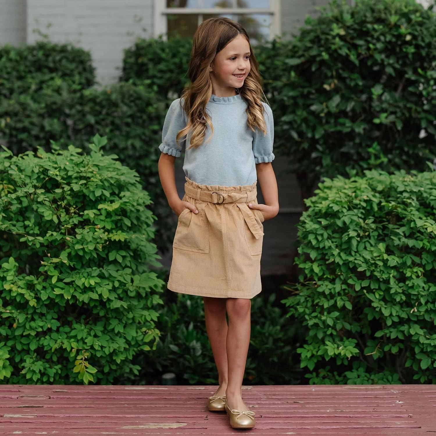A-Line Snap Front Skirt