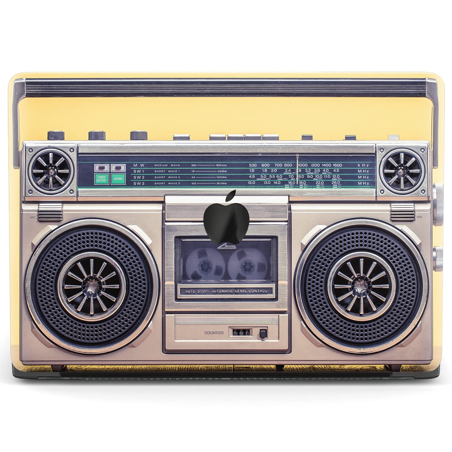 MertakHard Case Compatible with MacBook Pro 16 14 Air 15 13 inch M3 M2 M1 Mac 2024 2023 2022 2018 Hipster Protective Cover Music Girl Plastic Tape Recorder Clear Boombox Print Vintage Retro