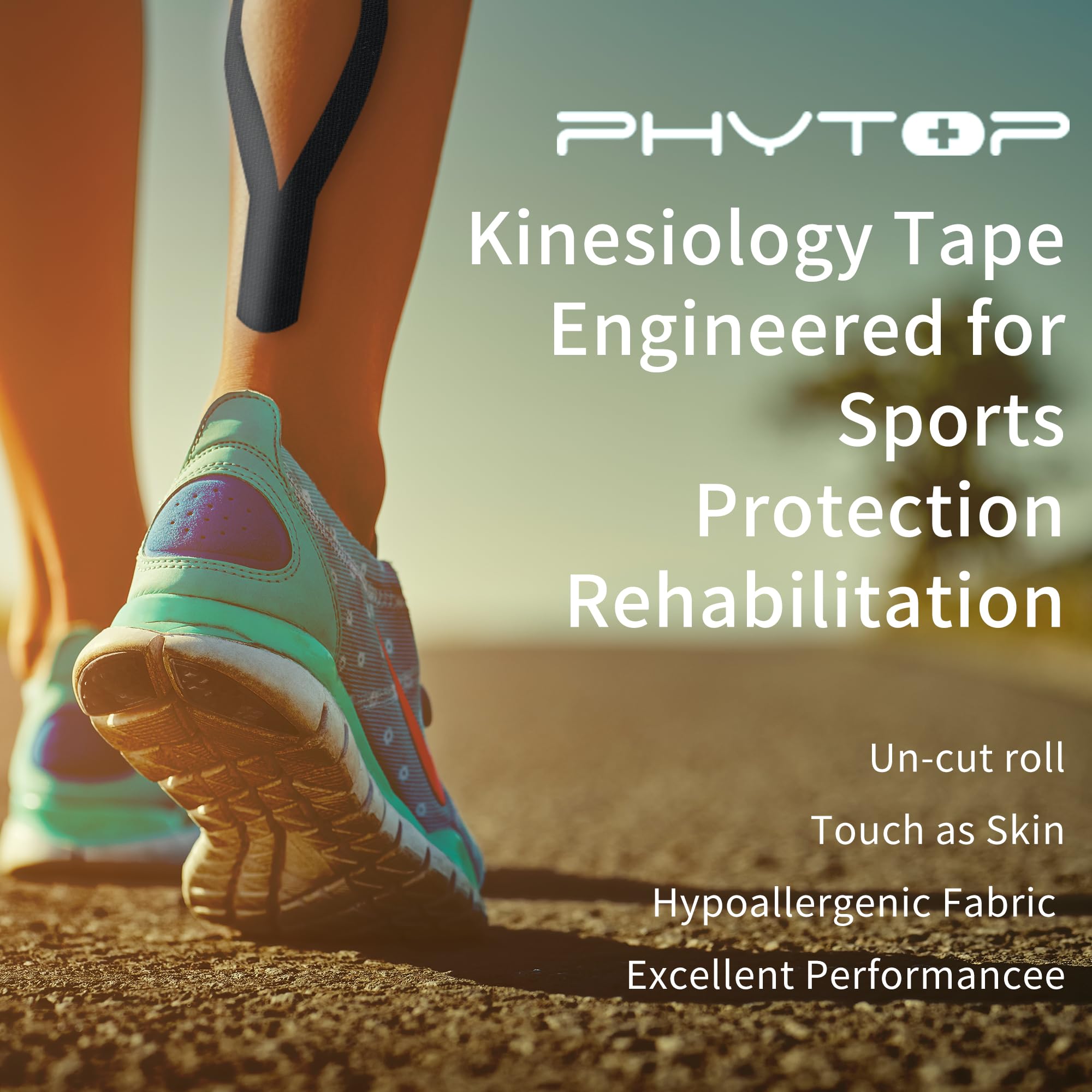 Bulk Kinesiology Tape for Knee, Shoulder, Elbow and More, Perfect K Tape Roll Uncut for Sports, Recovery and Physio Therapy, 2 Pack Black