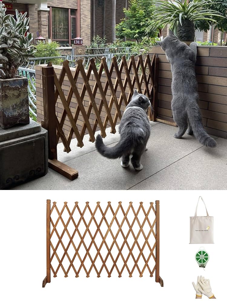 Amazon | 庭 フェンス ガーデンフェンス 天然木 木製柵 伸縮