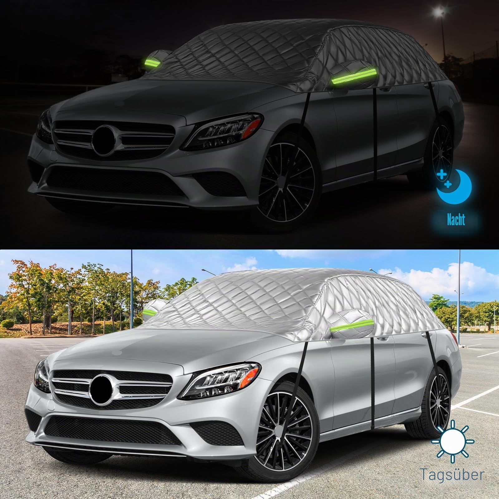 Halbe Autoabdeckung für Mercedes-Benz C-Class, Halbgarage Hagelschutz