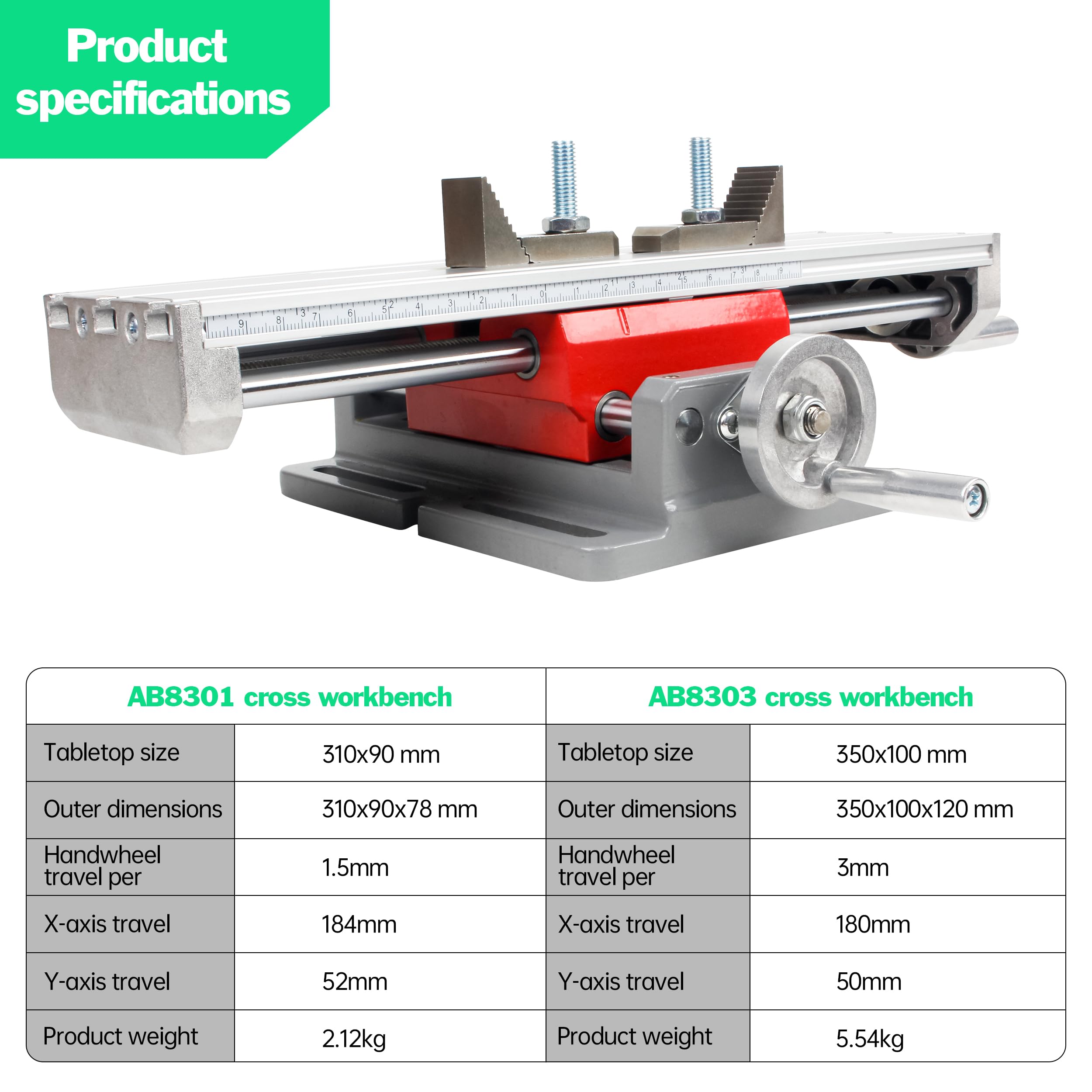 RATTMMOTOR BG-6880 XY Axis Slide Vise – Multifunction Cross Worktable For Milling Machines & Drill Presses (54mm X, 194mm Y Travel)