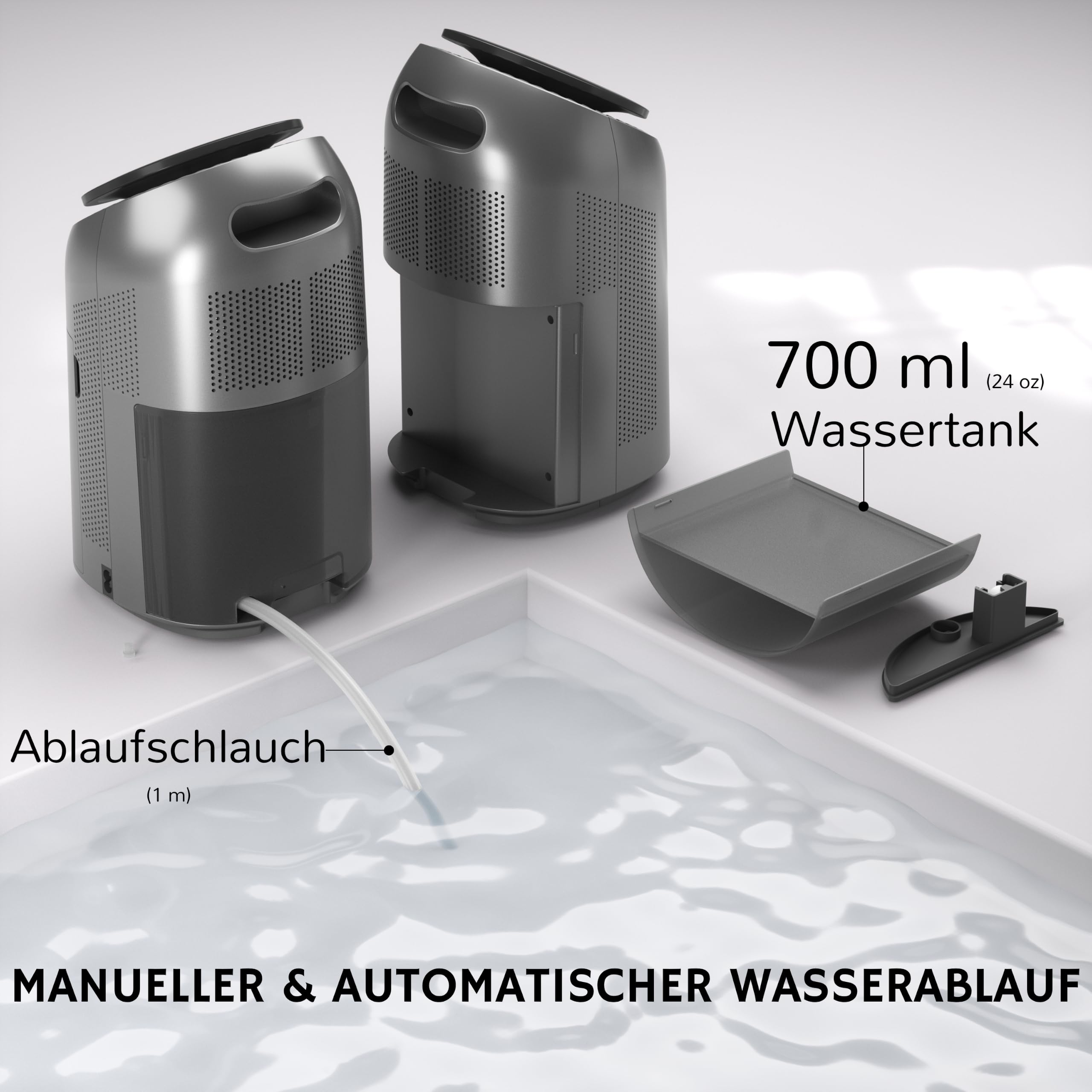 Airthereal 2-in-1 Luftentfeuchter & Luftreiniger mit HEPA, 1000ml/D