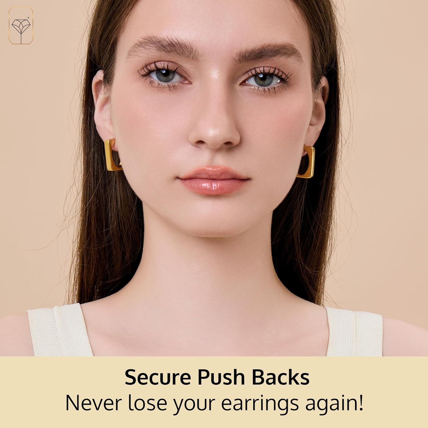 Small Chunky Hoop Earrings for Women | 18K Gold over Sterling Silver Half Hoop Stud Earrings for Women | Hypoallergenic & Anti-Tarnishing Gold Earrings by MAX + STONE